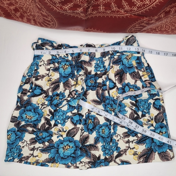 LOFT Linen and Rayon Skirt XSP Blue Floral - Picture 11 of 14